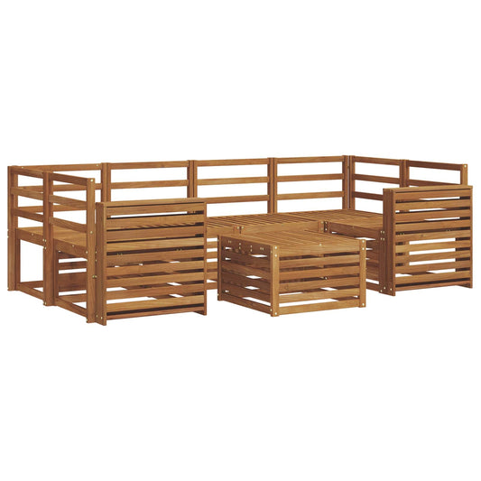 vidaXL Outdoor Sofa Set 7 pcs Natural Solid Acacia Wood