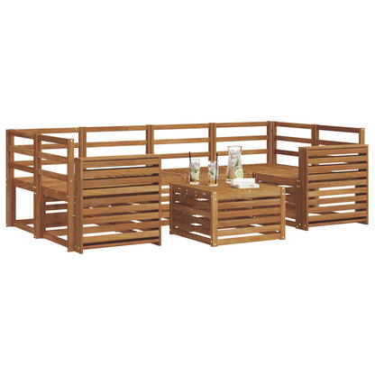 vidaXL Outdoor Sofa Set 7 pcs Natural Solid Acacia Wood