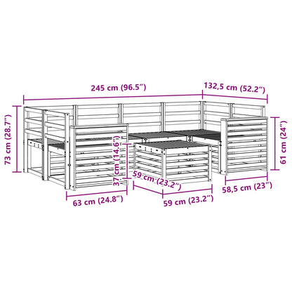 vidaXL Outdoor Sofa Set 7 pcs Natural Solid Acacia Wood