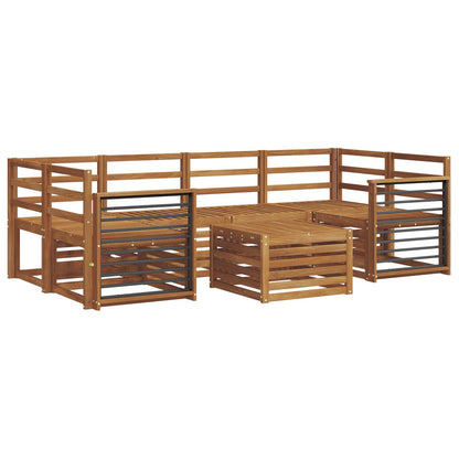 vidaXL Sofa Sets 7 pcs Natural Solid Acacia Wood