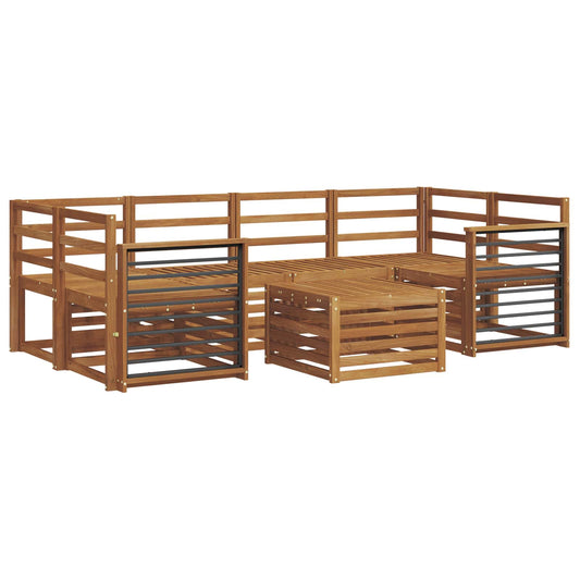 vidaXL Outdoor Sofa Set 7 pcs Natural Solid Acacia Wood