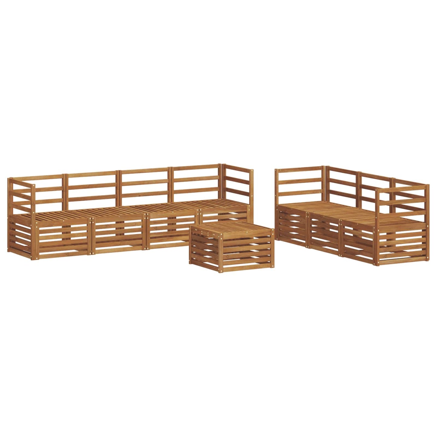 vidaXL Sofa Sets 8 pcs Natural Solid Acacia Wood