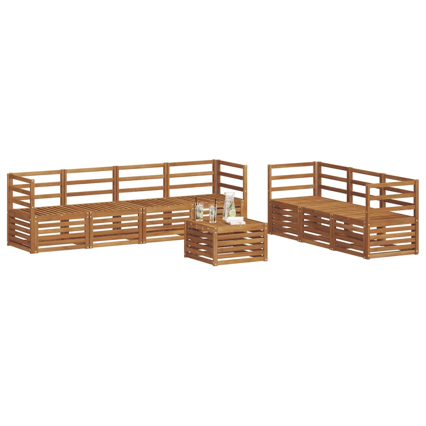 vidaXL Sofa Sets 8 pcs Natural Solid Acacia Wood