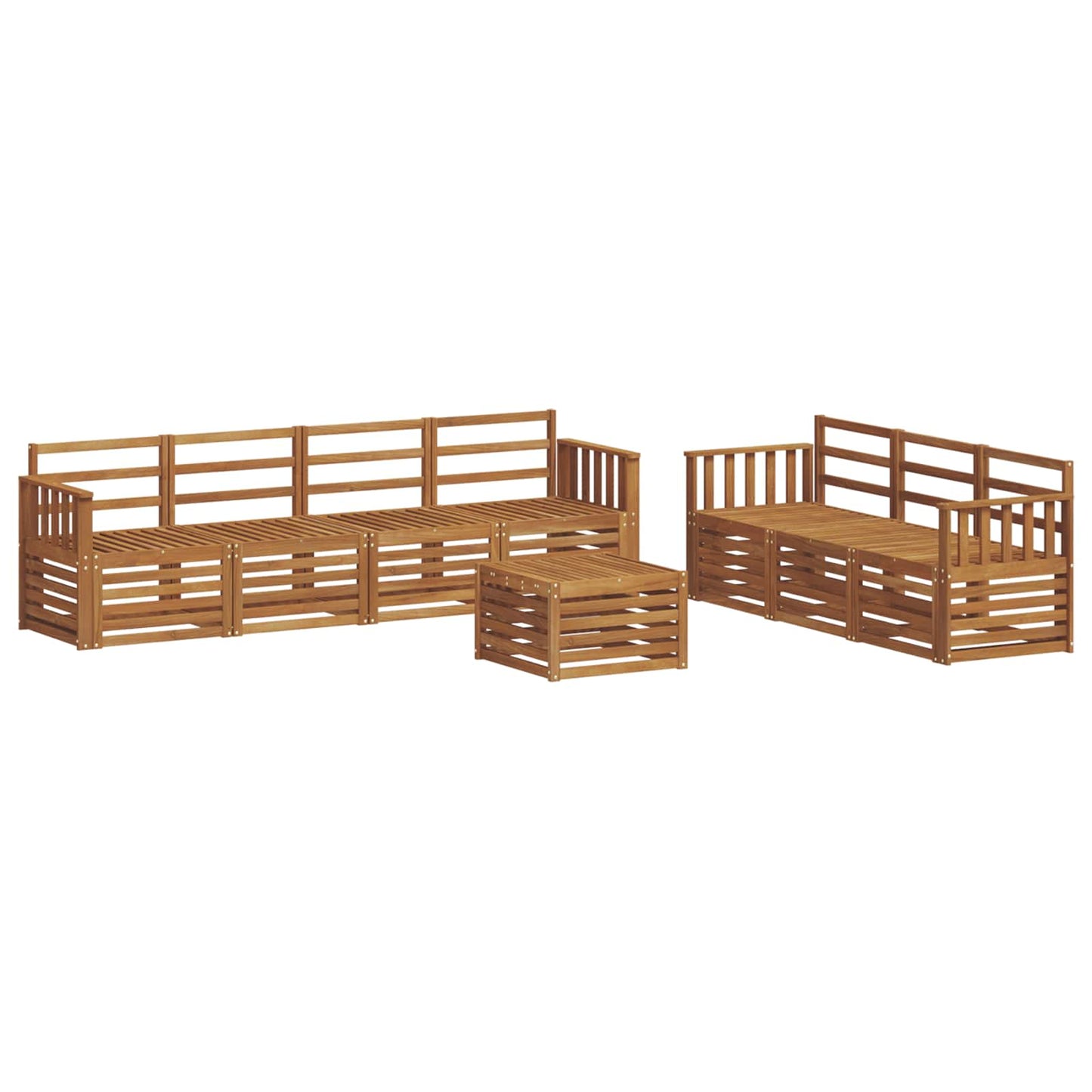 vidaXL Sofa Sets 8 pcs Natural Solid Acacia Wood