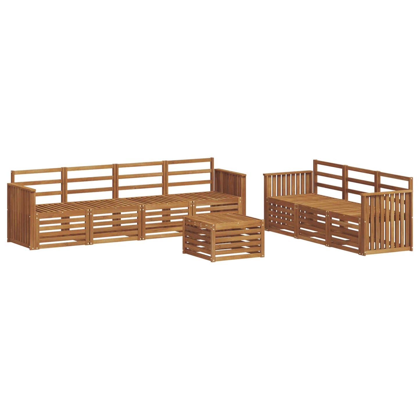 vidaXL Sofa Sets 8 pcs Natural Solid Acacia Wood