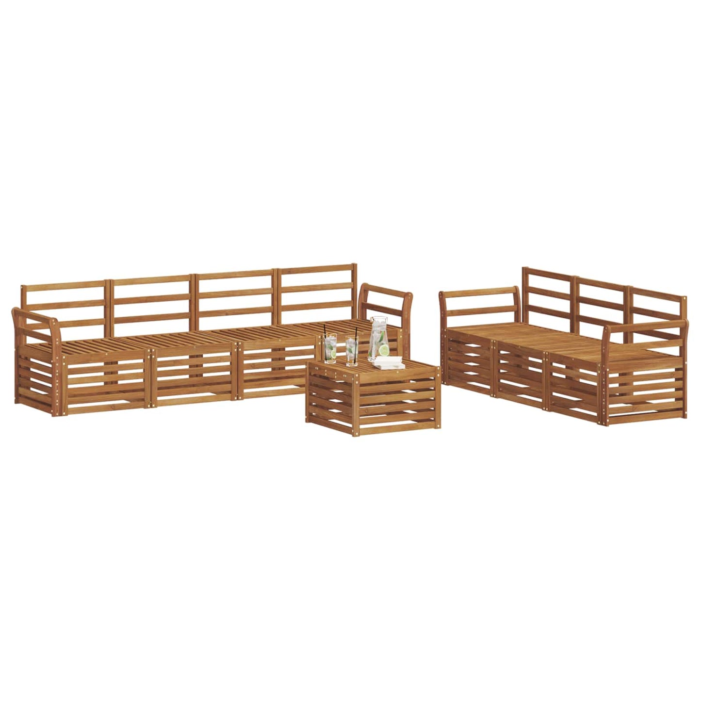 vidaXL Sofa Sets 8 pcs Natural Solid Acacia Wood