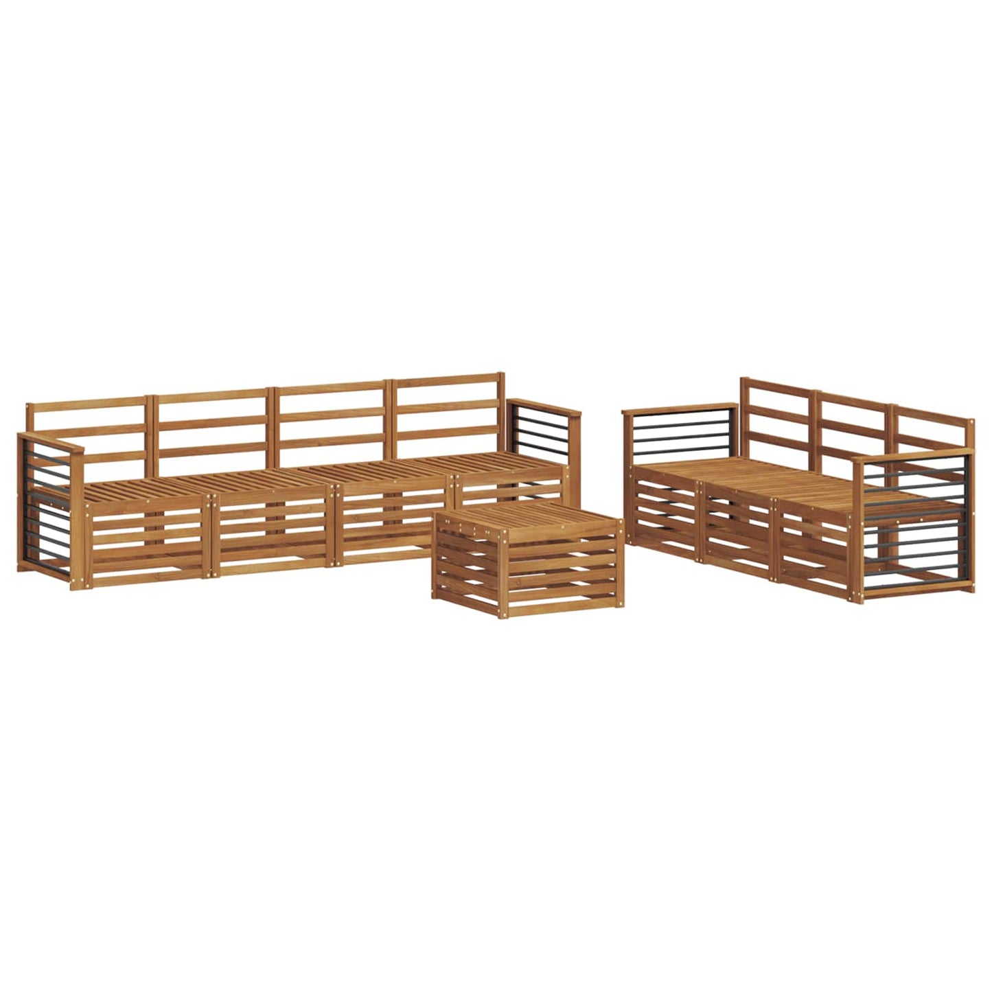 vidaXL Sofa Sets 8 pcs Natural Solid Acacia Wood