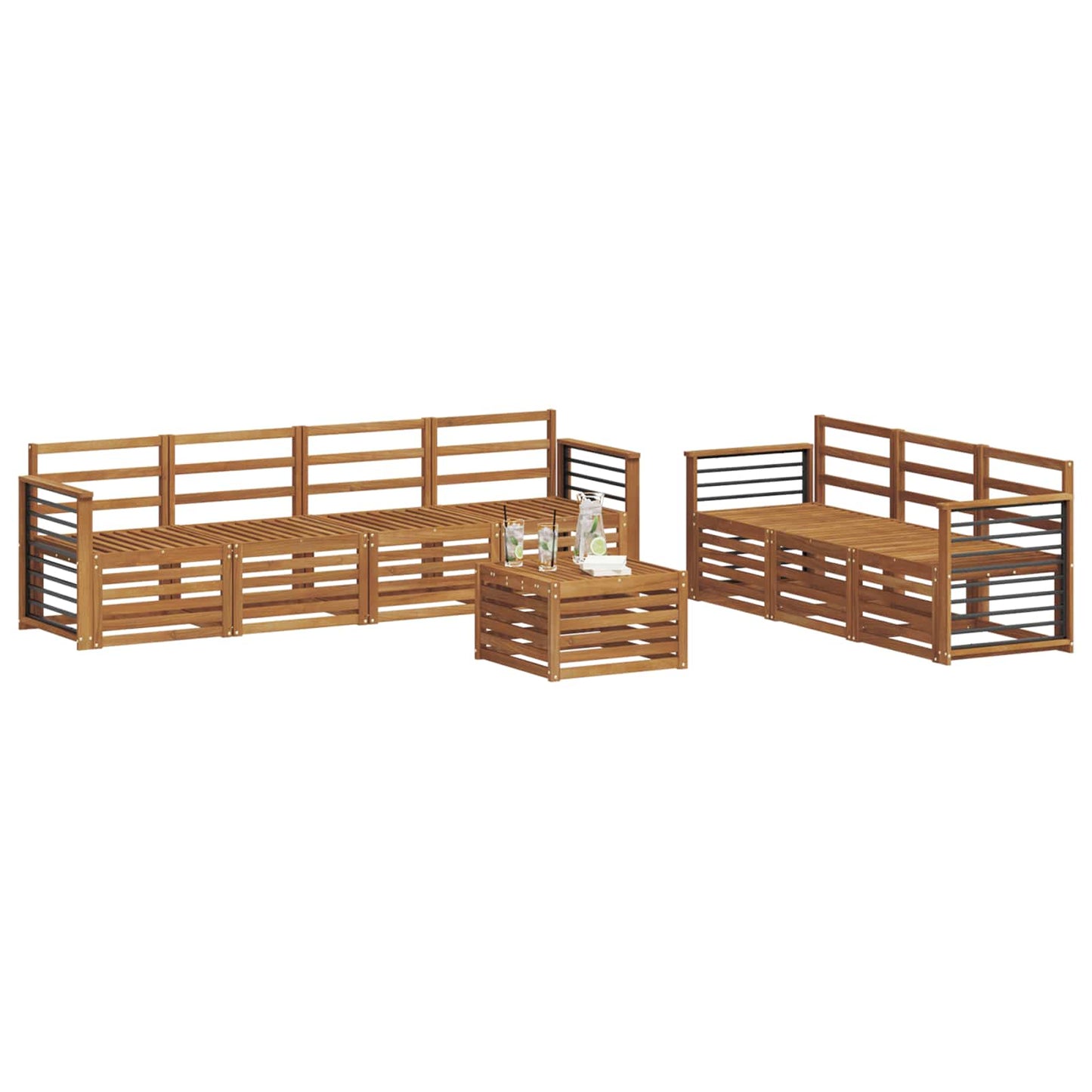 vidaXL Sofa Sets 8 pcs Natural Solid Acacia Wood