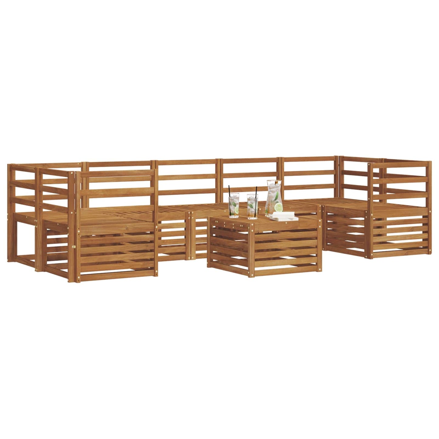 vidaXL Sofa Sets 8 pcs Natural Solid Acacia Wood