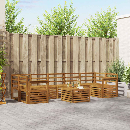 vidaXL Outdoor Sofa Set 8 pcs Natural Solid Acacia Wood