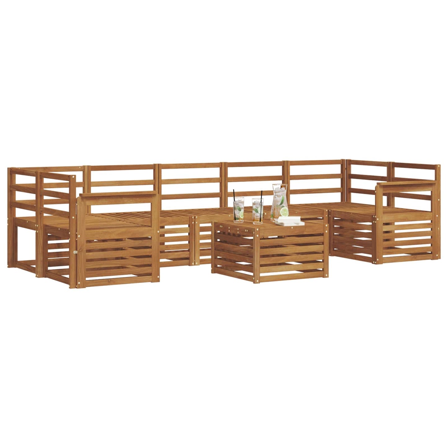vidaXL Sofa Sets 8 pcs Natural Solid Acacia Wood