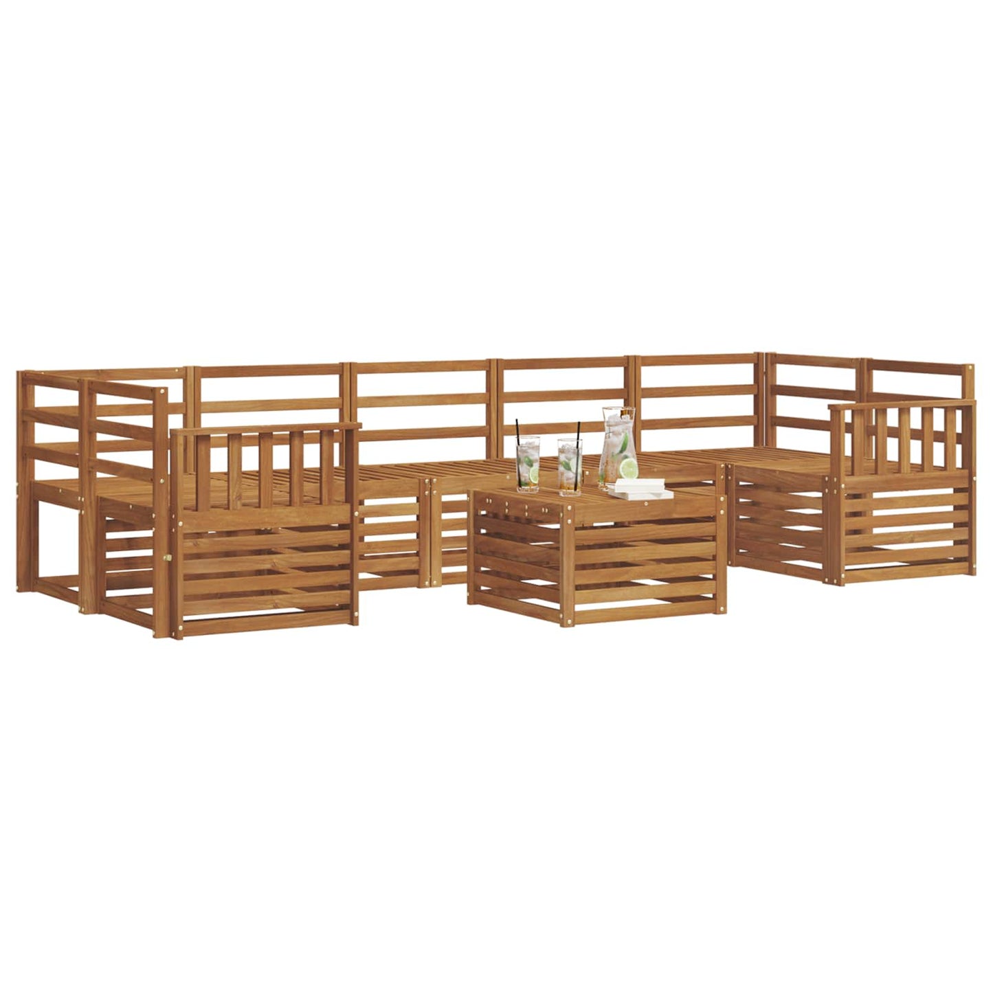 vidaXL Sofa Sets 8 pcs Natural Solid Acacia Wood