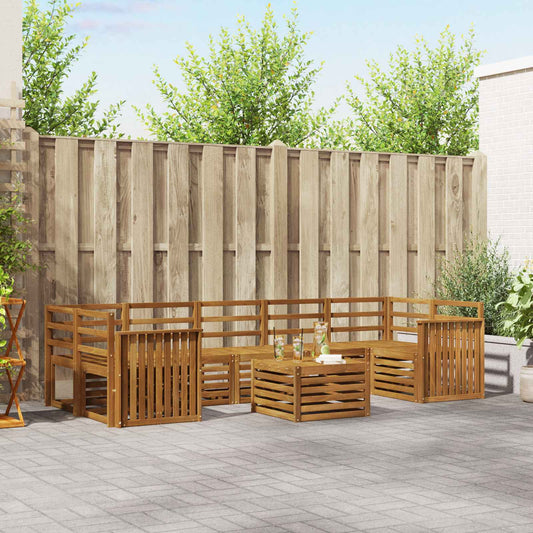 vidaXL Outdoor Sofa Set 8 pcs Natural Solid Acacia Wood