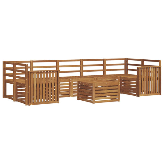 vidaXL Outdoor Sofa Set 8 pcs Natural Solid Acacia Wood