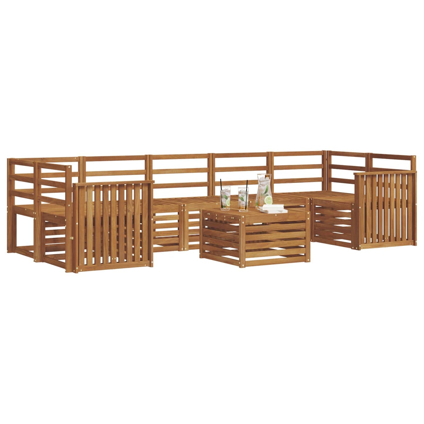 vidaXL Sofa Sets 8 pcs Natural Solid Acacia Wood