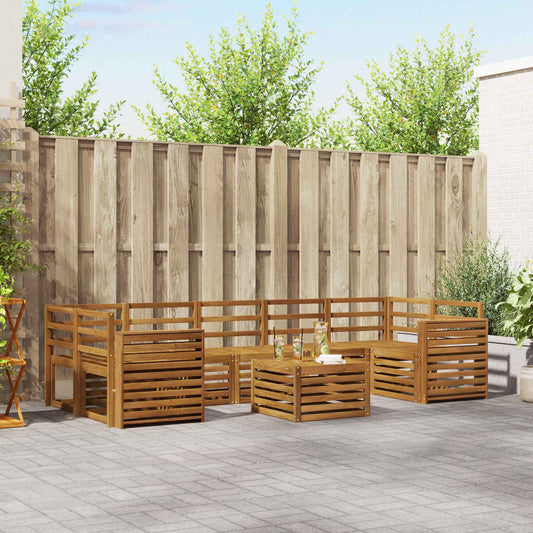 vidaXL Outdoor Sofa Set 8 pcs Natural Solid Acacia Wood