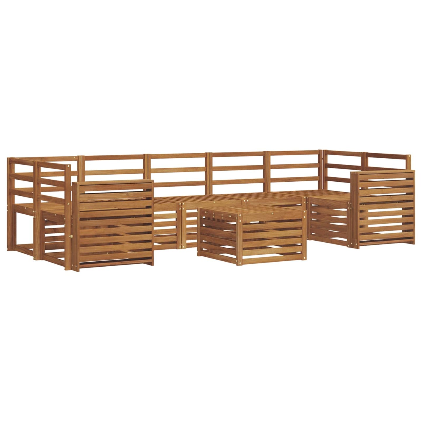 vidaXL Sofa Sets 8 pcs Natural Solid Acacia Wood