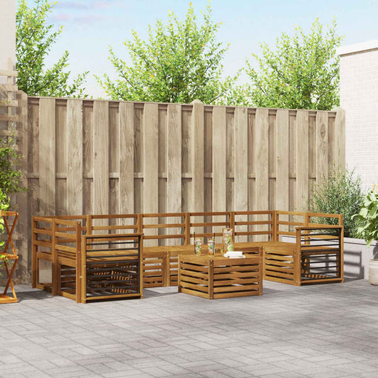 vidaXL Outdoor Sofa Set 8 pcs Natural Solid Acacia Wood