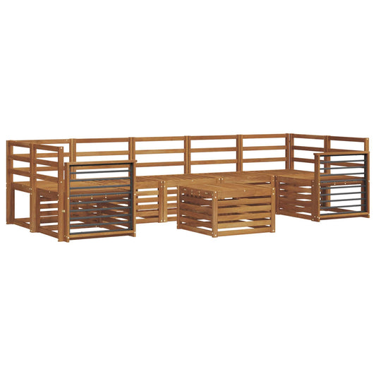 vidaXL Outdoor Sofa Set 8 pcs Natural Solid Acacia Wood