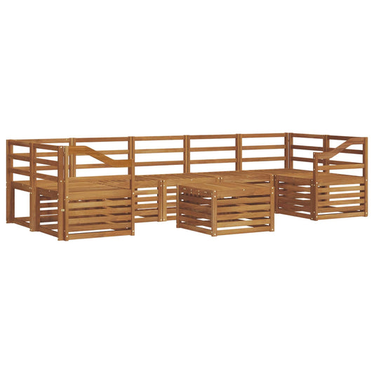 vidaXL Outdoor Sofa Set 8 pcs Natural Solid Acacia Wood