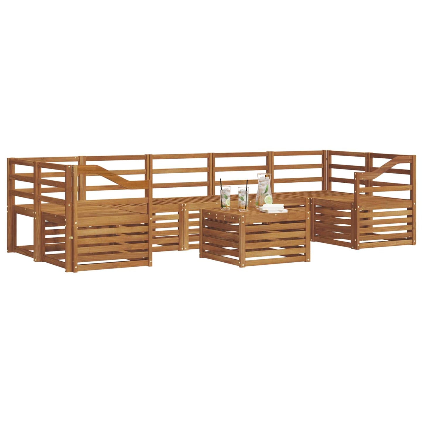 vidaXL Sofa Sets 8 pcs Natural Solid Acacia Wood