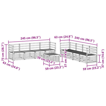 vidaXL Outdoor Sofa Set 9 pcs Natural