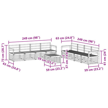 vidaXL Outdoor Sofa Set 9 pcs Natural