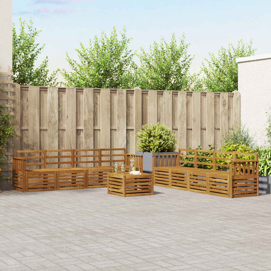 vidaXL Outdoor Sofa Set 9 pcs Natural