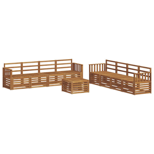 vidaXL Outdoor Sofa Set 9 pcs Natural