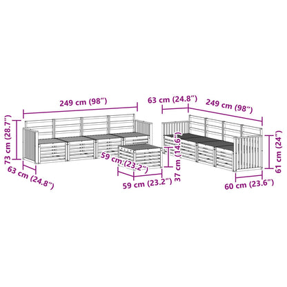 vidaXL Outdoor Sofa Set 9 pcs Natural