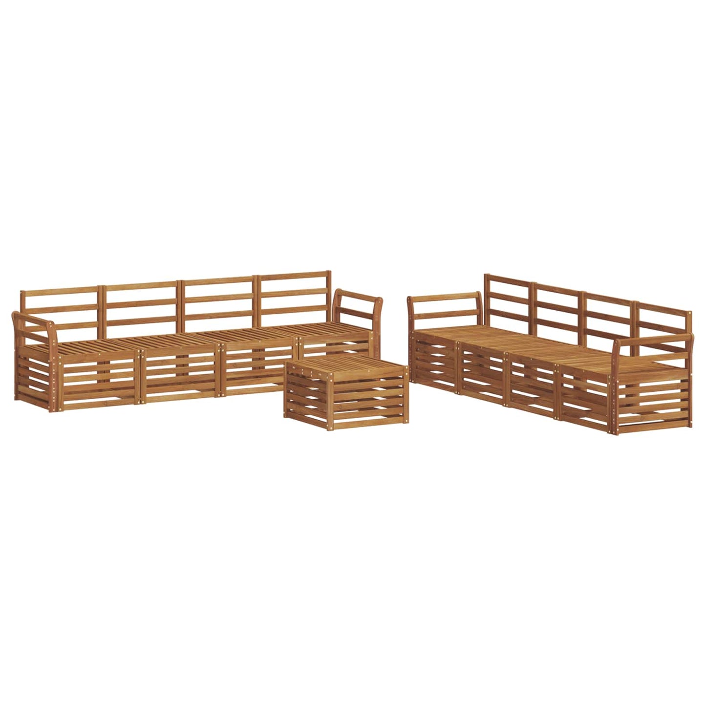 vidaXL Outdoor Sofa Set 9 pcs Natural