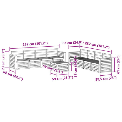 vidaXL Outdoor Sofa Set 9 pcs Natural