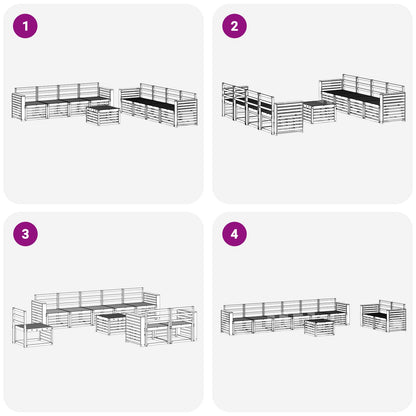vidaXL Outdoor Sofa Set 9 pcs Natural