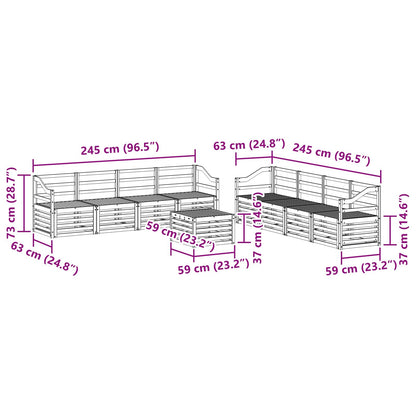 vidaXL Outdoor Sofa Set 9 pcs Natural