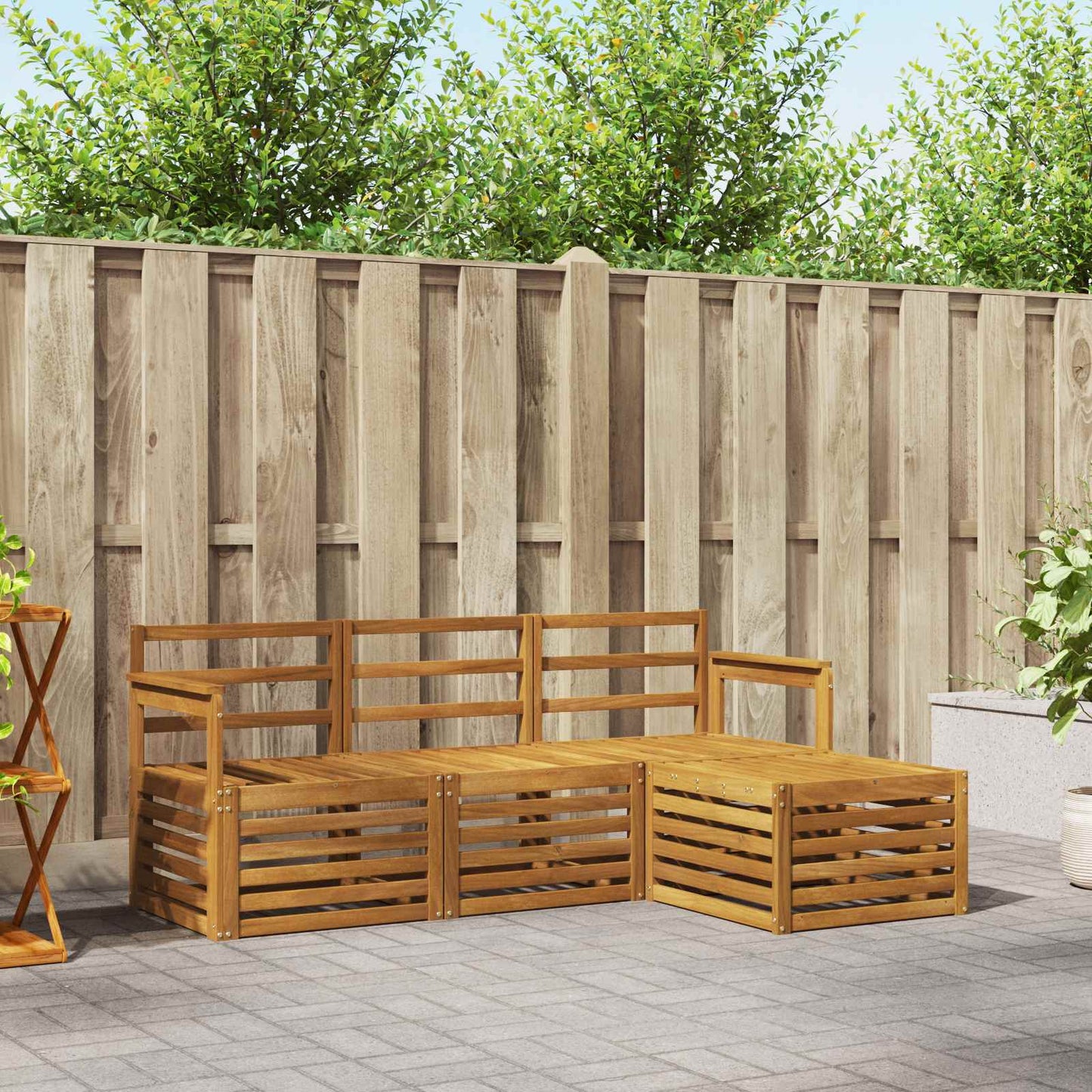 vidaXL Outdoor Sofa Set 4 pcs Natural