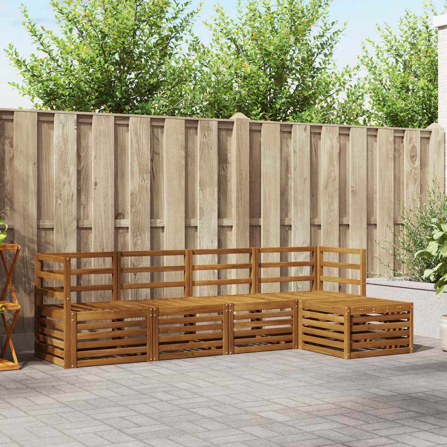 vidaXL Outdoor Sofa Set 5 pcs Natural