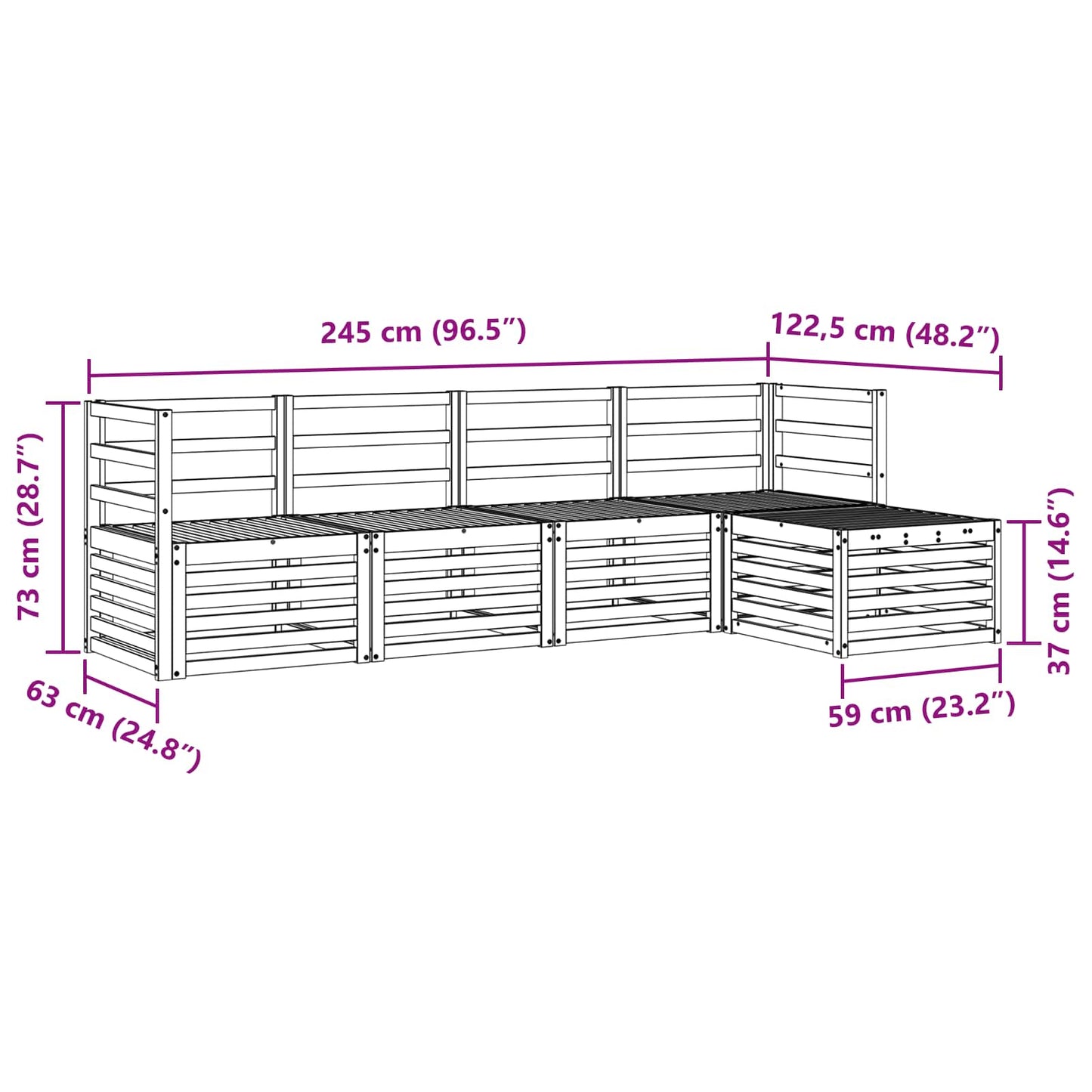vidaXL Outdoor Sofa Set 5 pcs Natural