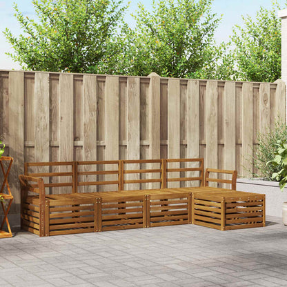 vidaXL Outdoor Sofa Set 5 pcs Natural