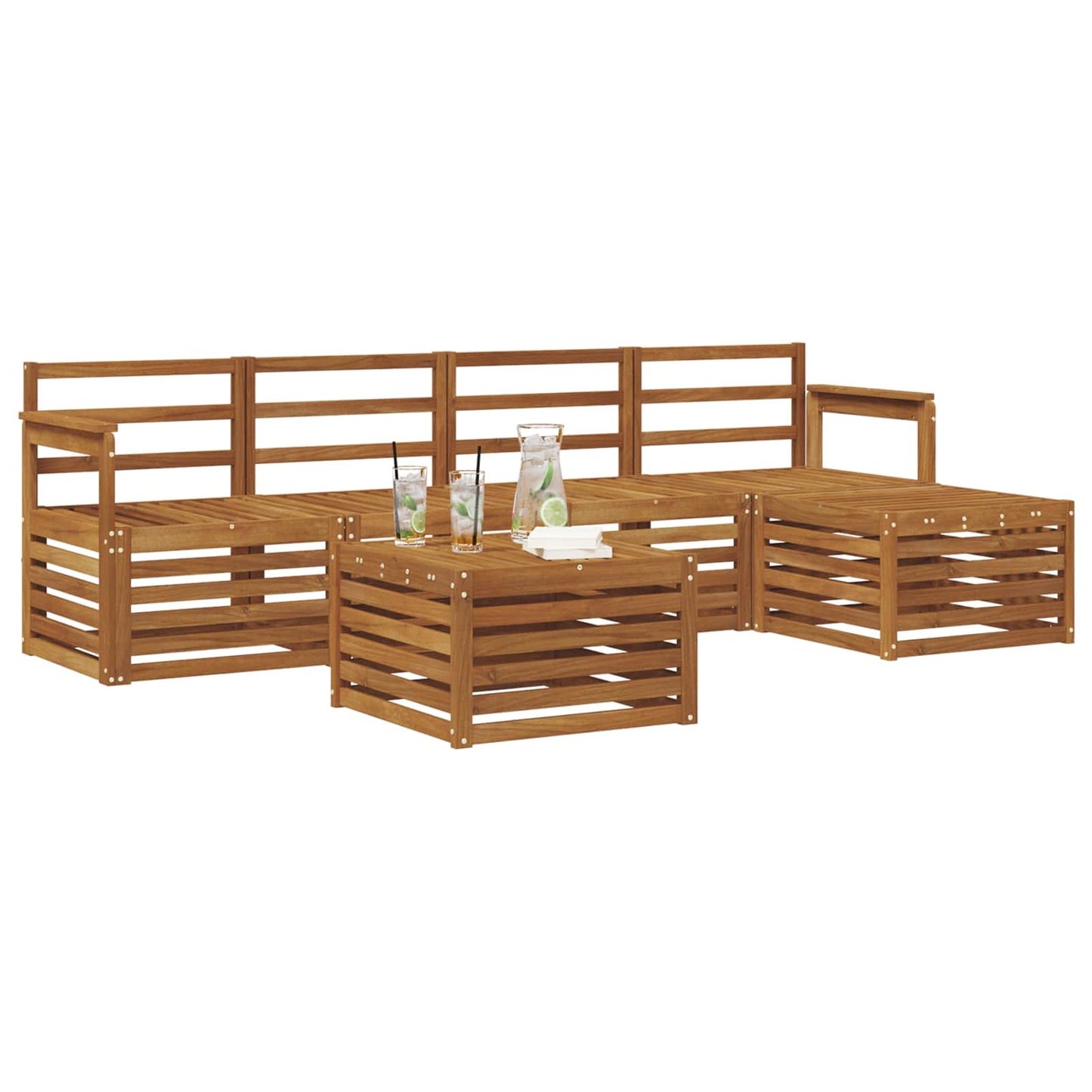 vidaXL Outdoor Sofa Set 6 pcs Natural
