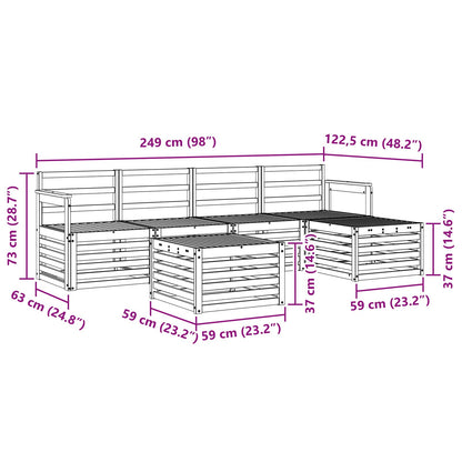 vidaXL Outdoor Sofa Set 6 pcs Natural