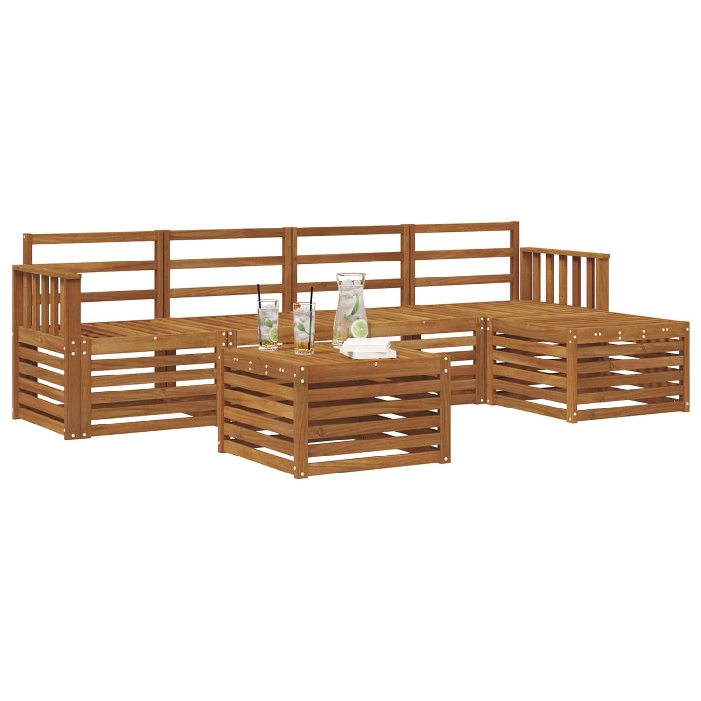 vidaXL Outdoor Sofa Set 6 pcs Natural