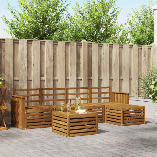 vidaXL Outdoor Sofa Set 6 pcs Natural