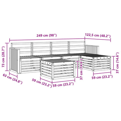 vidaXL Outdoor Sofa Set 6 pcs Natural