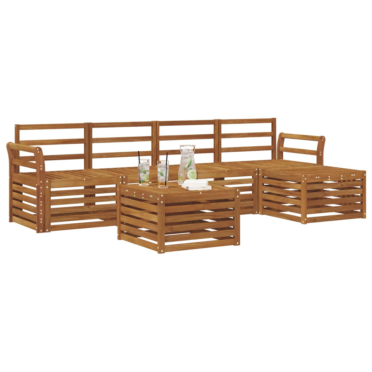 vidaXL Outdoor Sofa Set 6 pcs Natural