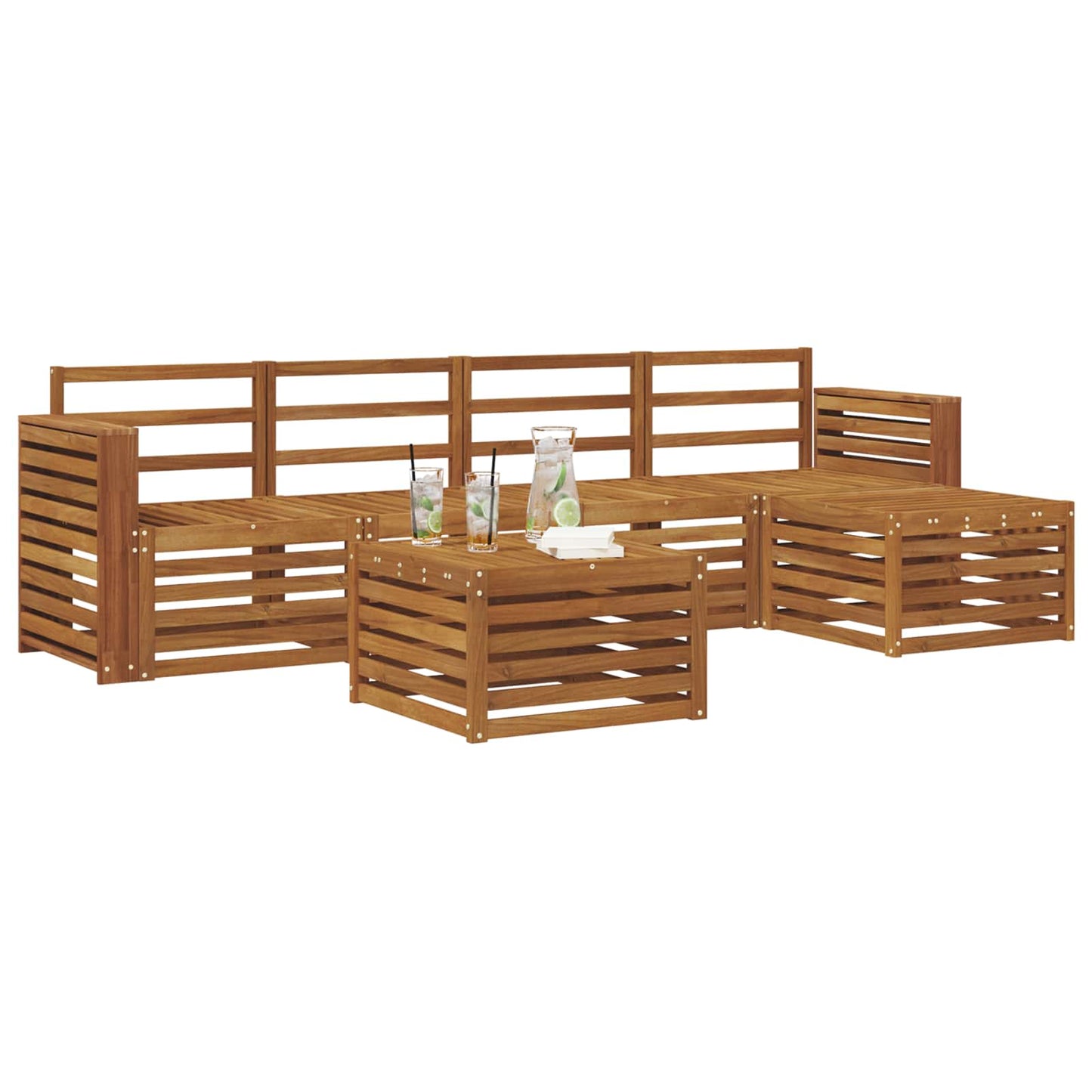 vidaXL Outdoor Sofa Set 6 pcs Natural