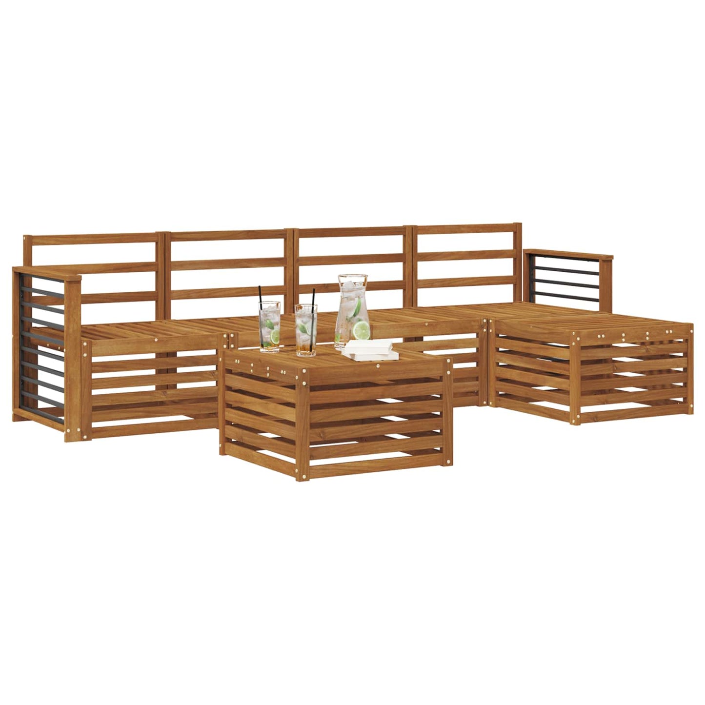 vidaXL Sofa Sets 6 pcs Natural Solid Acacia Wood