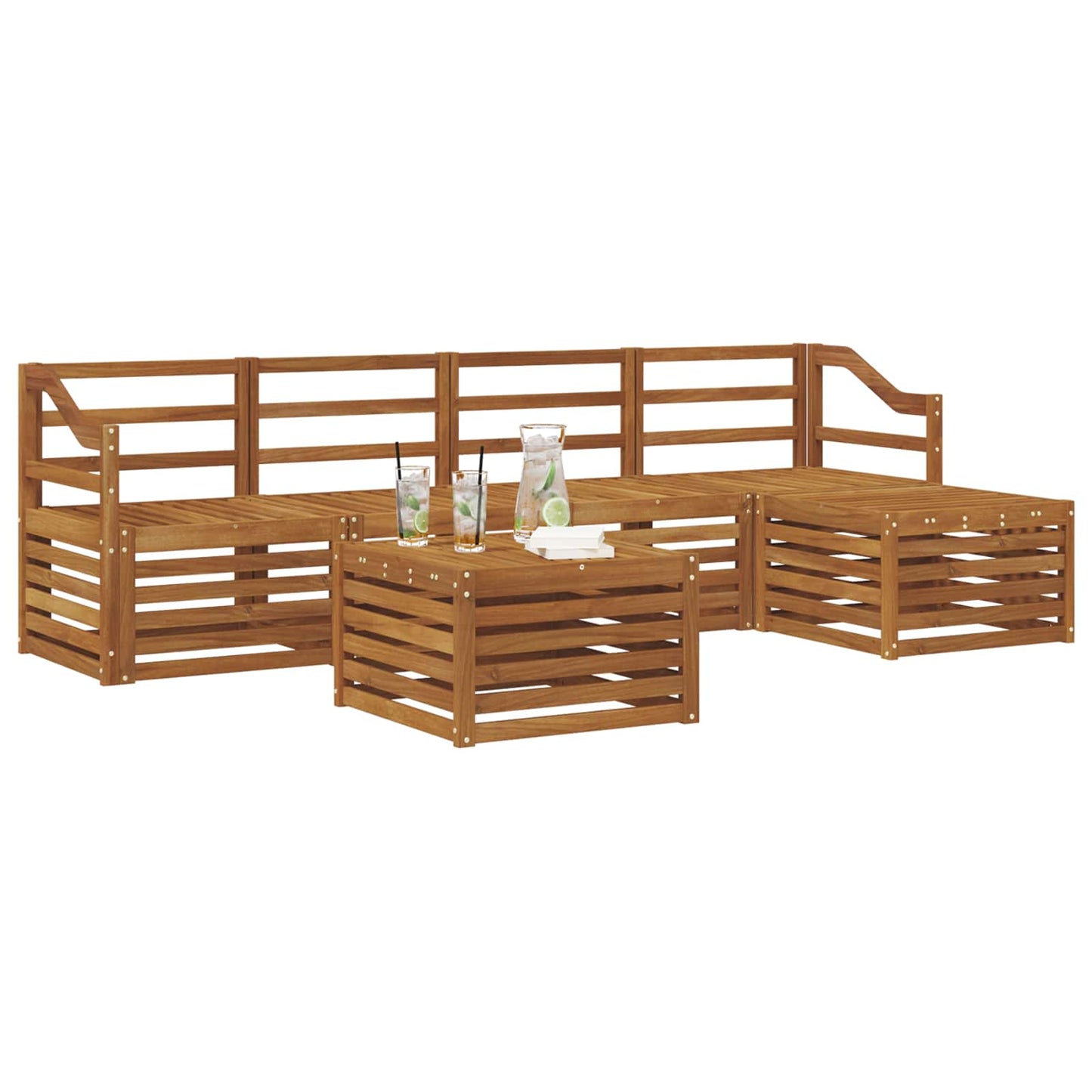 vidaXL Outdoor Sofa Set 6 pcs Natural