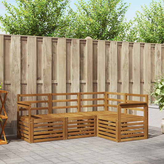 vidaXL Outdoor Sofa Set 4 pcs Natural Polyester