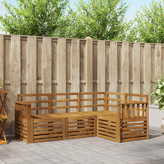 vidaXL Outdoor Sofa Set 4 pcs Natural Polyester