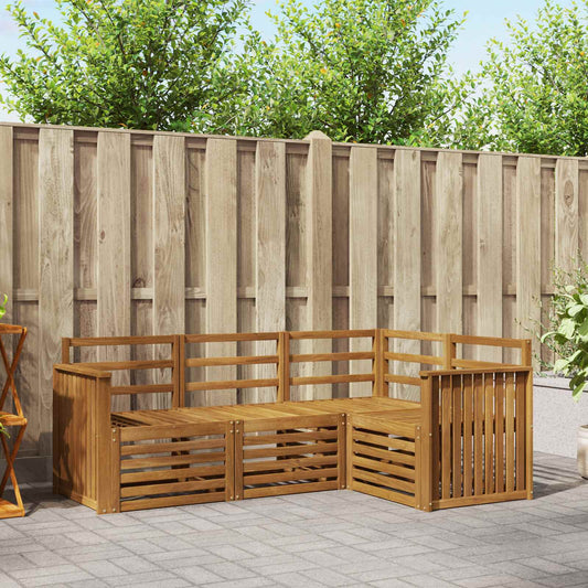 vidaXL Outdoor Sofa Set 4 pcs Natural Polyester
